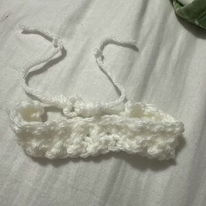 Handmade White Crochet Bracelet